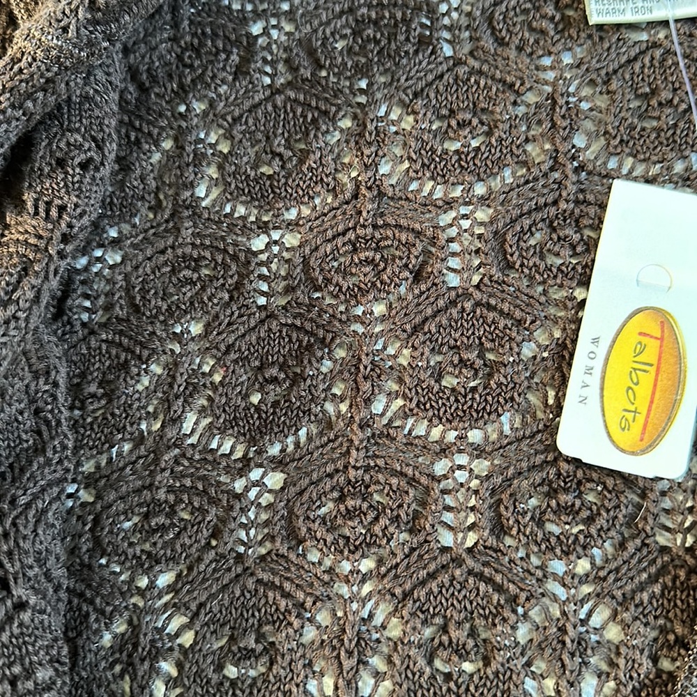Talbots elegant crocheted sweater. NWT - Picture 6 of 8